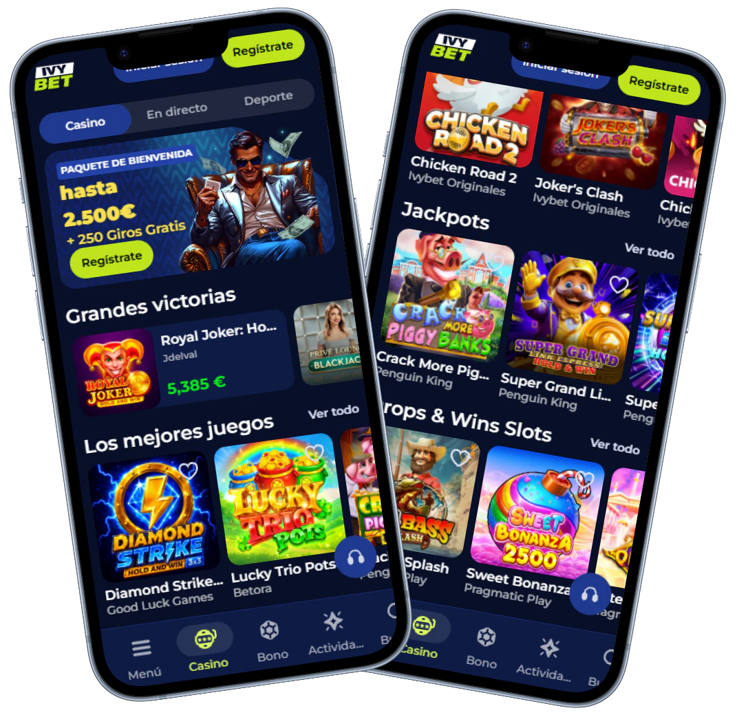Ivybet Casino versión móvil con juegos y bonos